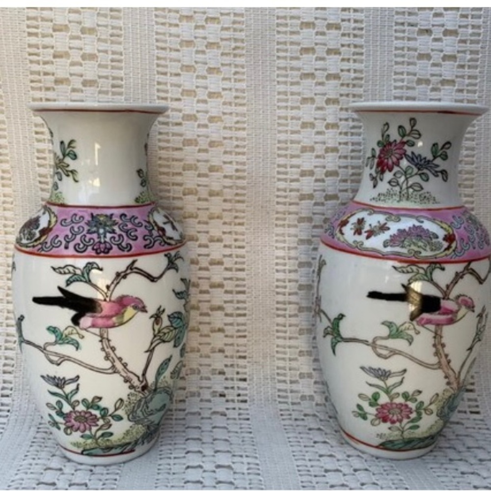 Pair Toyo Birdsong Vases - Picture 3 of 10